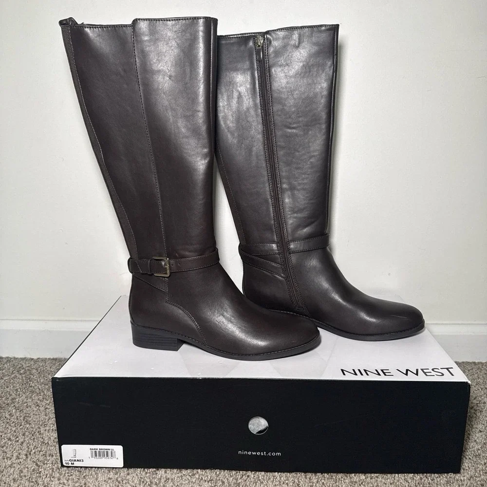 Nine West Women's Brown Knee High Boots Size 10